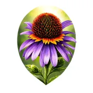 brown bat and purple cone flower tattoo design idea