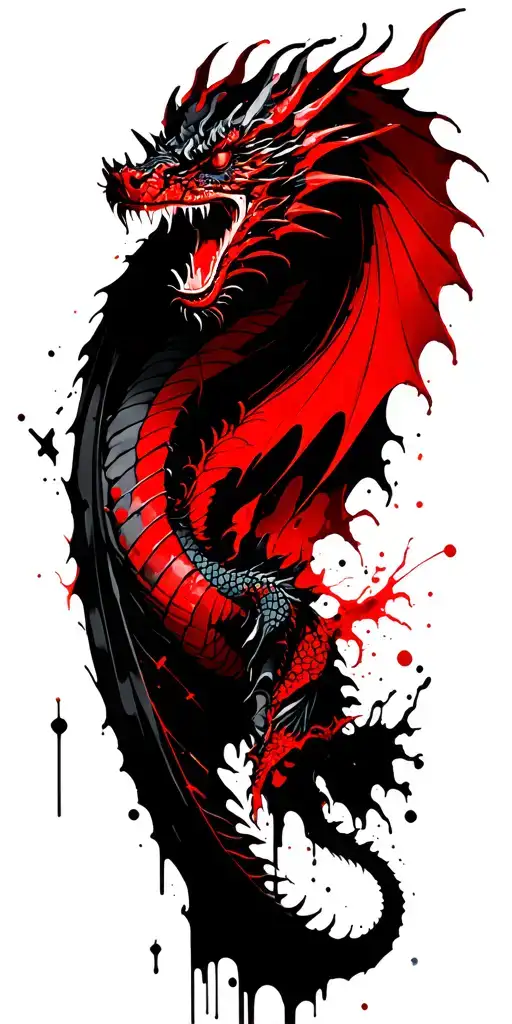 Dragon and constellation gemini sign tattoo design idea