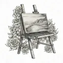 blank easel tattoo design idea