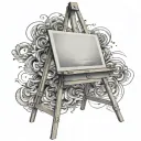 blank easel tattoo design idea