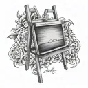 blank easel tattoo design idea