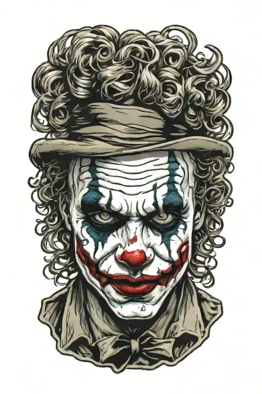 heath ledger joker whole body clown girl pin tattoo design idea
