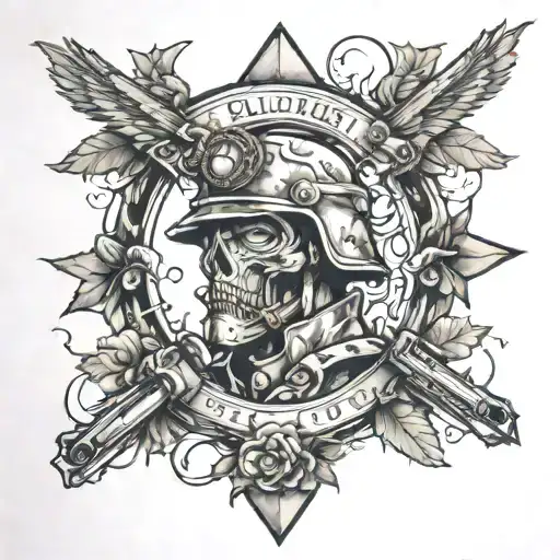 deciete fallen soldier tattoo design idea