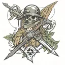 deciete fallen soldier tattoo design idea