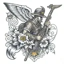 deciete fallen soldier tattoo design idea
