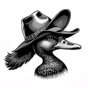Duck With Cowboy Hat tattoo design idea