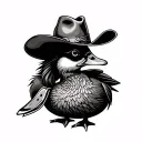 Duck With Cowboy Hat tattoo design idea