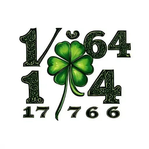 "11/7/64" 4 leaf clover made tattoo design idea