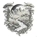 I shall fear no man, but God though I walk through the valley of death tattoo design idea