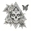 Forehead: Three distinct triangles, similar to Manny Calavera.Eyes: Intricate floral designs.Nose: Triangular nose,  tattoo design idea