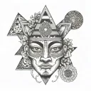 Forehead: Three distinct triangles, similar to Manny Calavera.Eyes: Intricate floral designs.Nose: Triangular nose,  tattoo design idea