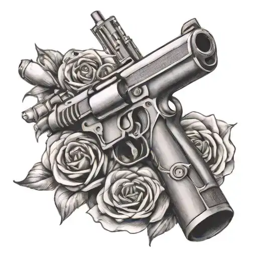 gun and shh picture tattoo tattoo design idea
