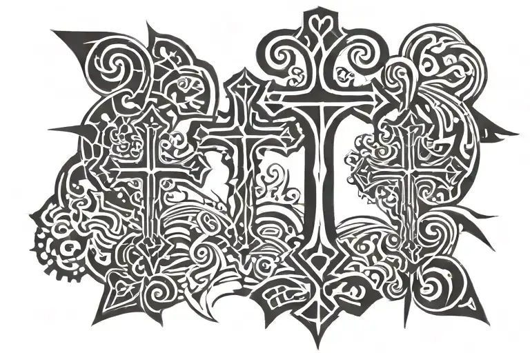 three crosses tattoo design idea