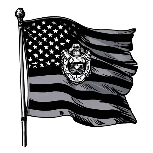 Police Flag tattoo design idea