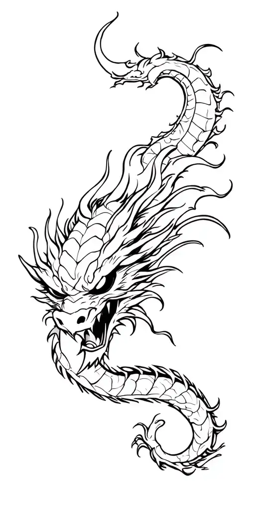 Japanese Dragon, Demon Oni, Samurai, tattoo design idea