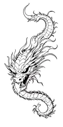 Japanese Dragon, Demon Oni, Samurai, tattoo design idea