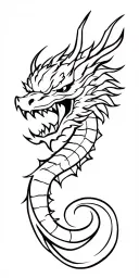 Japanese Dragon, Demon Oni, Samurai, tattoo design idea