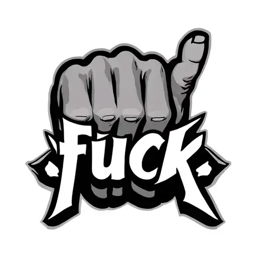 "Fuck " Middle Finger tattoo design idea