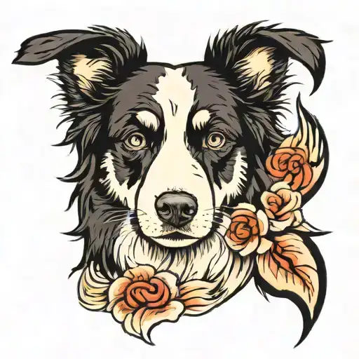 Border Collie tattoo design idea