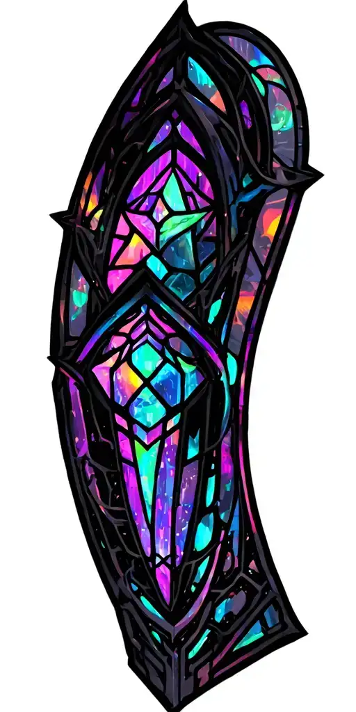 stain glass gothic window tattoo design idea