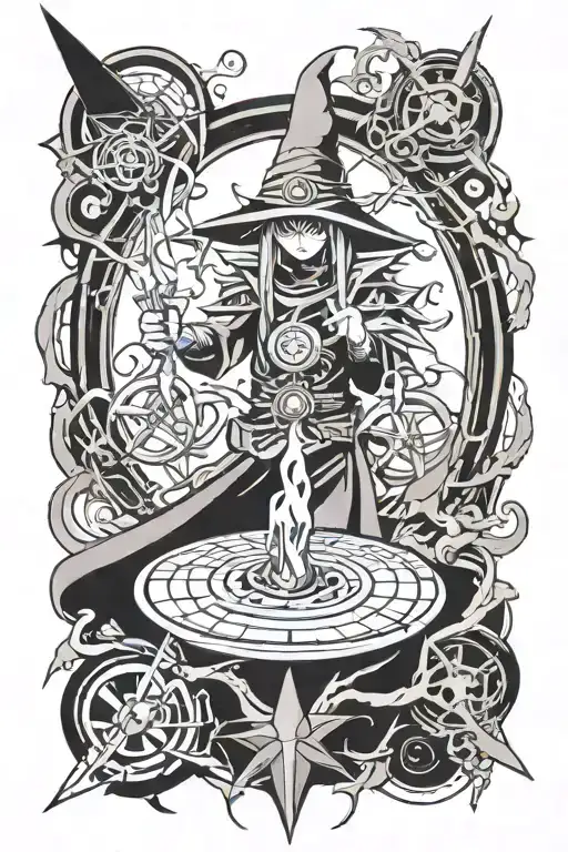 Dark Magician and the Seal of Transformation tattoo design idea