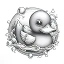bubble ducky tattoo design idea