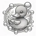 bubble ducky tattoo design idea