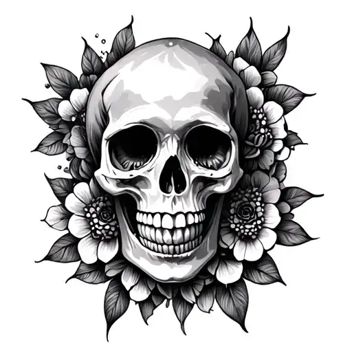 Skull mandala design inspired girly tattoo design idea