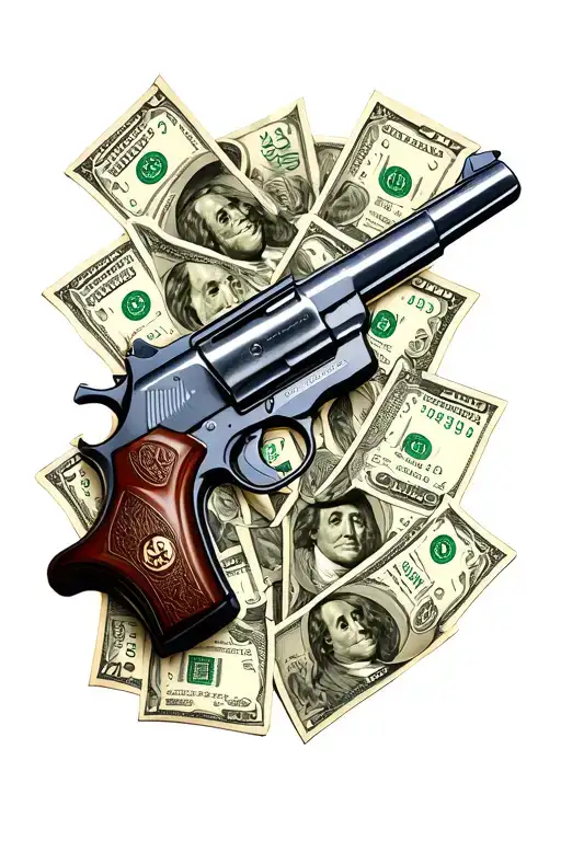 guns money drugs tattoo design idea