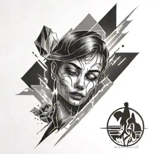 human outline with light rays coming out tattoo design idea