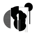 minimalist features line, piece by piece changes in people, from nothing to whole, progress tattoo design idea