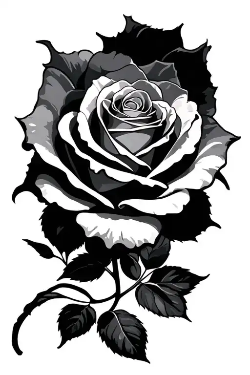 concrete rose tattoo design idea