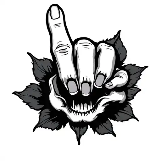 Middle Finger tattoo design idea