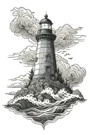 sea ​​lighthouse tattoo design idea