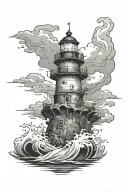 sea ​​lighthouse tattoo design idea
