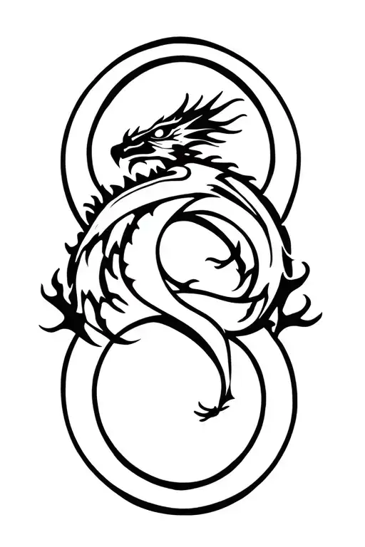 ouroboros dragon figure 8 tattoo design idea