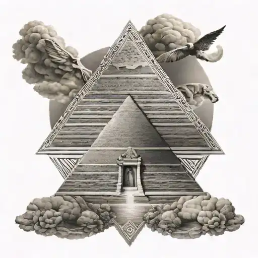 ancient pyramid tattoo design idea