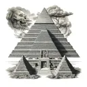 ancient pyramid tattoo design idea
