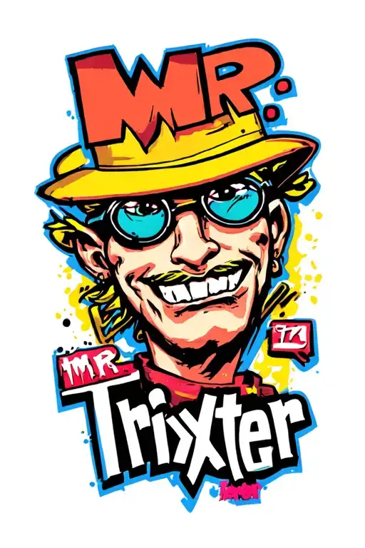 "Mr. Trixter " graffiti style letting saying " mr.trixter " tattoo design idea