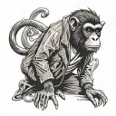 monkey in a stray jacket tattoo design idea