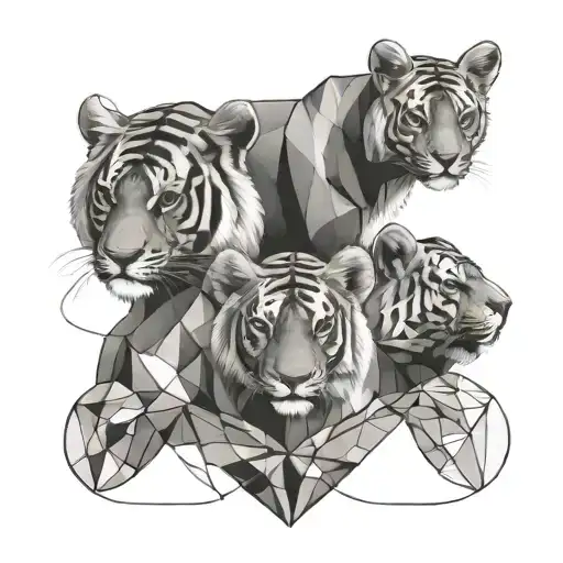 Create a tattoo design for 3 siblings that is small and simple using geometric lines or shapes tattoo design idea