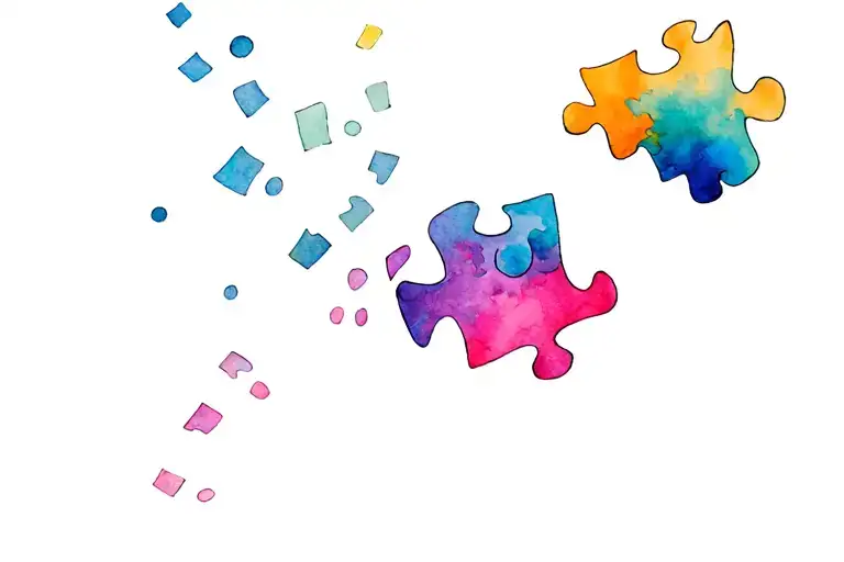 jigsaw falling into place tattoo design idea