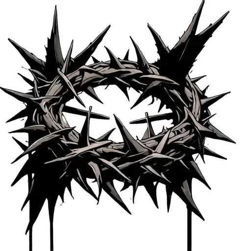 crown of thorns with three nails going through it  tattoo design idea