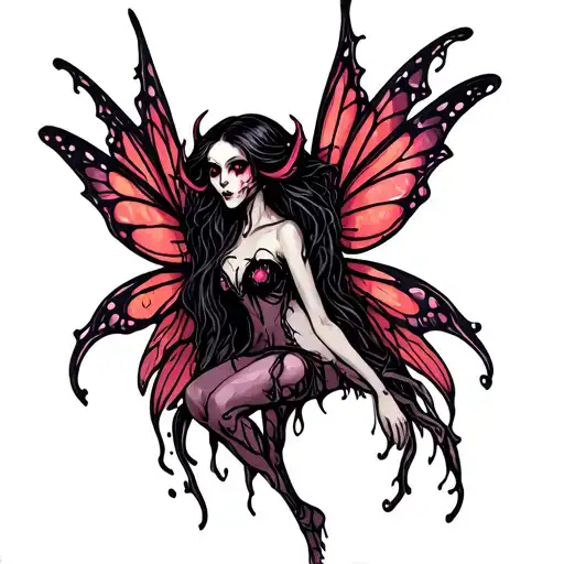 evil fairy tattoo design idea