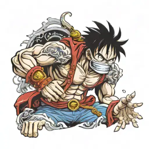 luffy gear 5 human body tattoo design idea