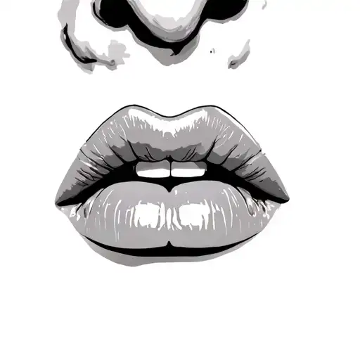 Property Of Dashawn lips bitting cherry tattoo design idea
