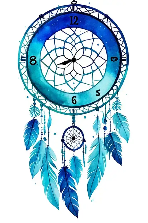 time piece,Aries zodiac, dreamcatcher tattoo design idea