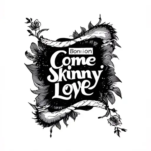 Bon iver album cover, with the words "Come on Skinny Love" tattoo design idea