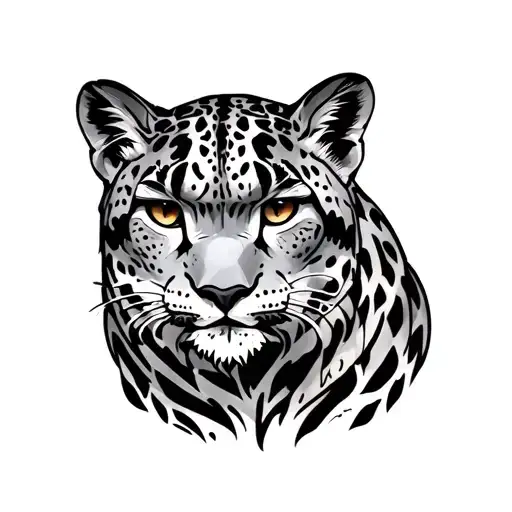snow leopard tattoo design idea