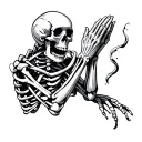 skeleton praying tattoo design idea